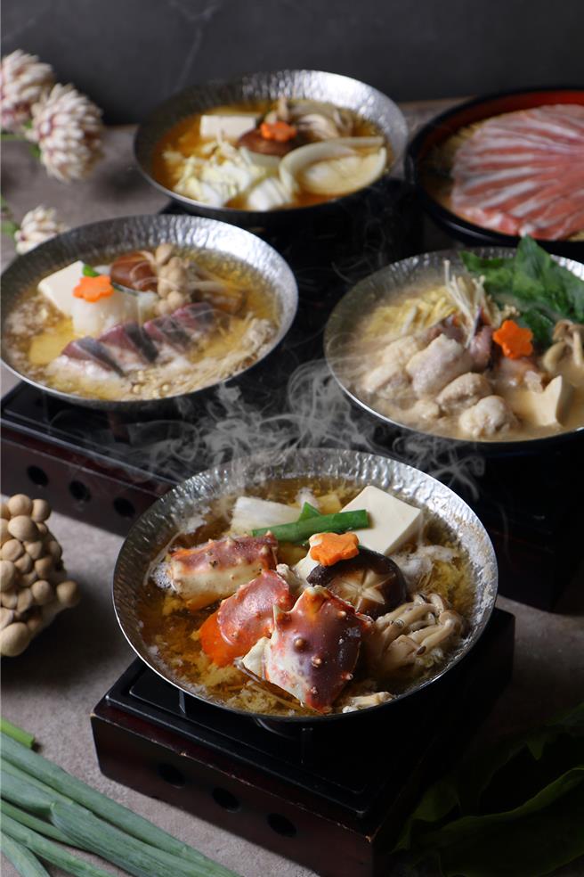 中山日本料理厅主厨团队以鮟鱇鱼、青甘鱼、鳕场蟹等日本冬季代表性海鲜入锅，推出暖心锅物。（图／台北老爷酒店）