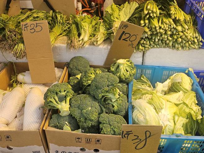 綠花椰菜1斤100元。（記者游定剛拍攝）