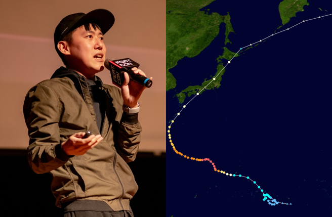 cheap以1979年的强颱「狄普」为例子，走到日本后已经减弱许多。（图／cheap FB）