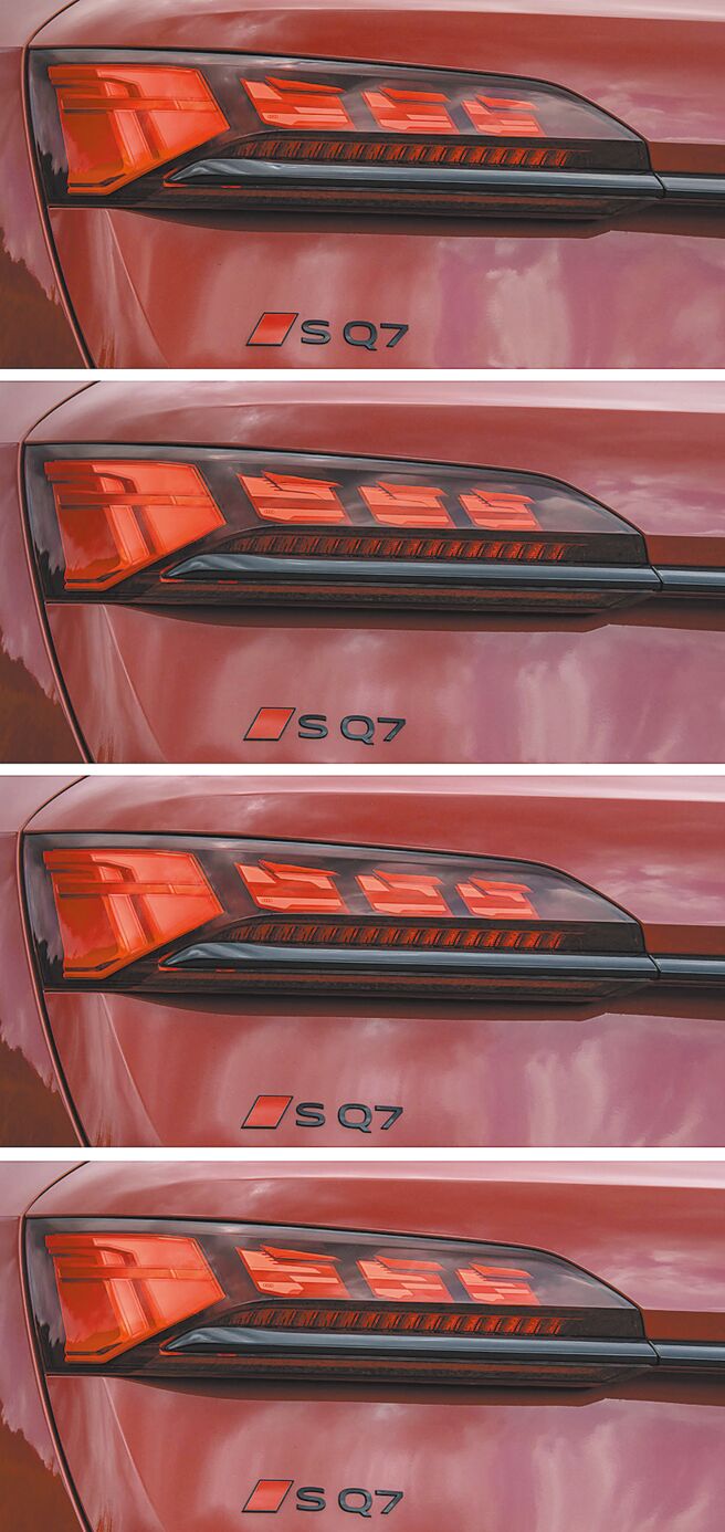 尾燈有4種光形可供車主選擇變換。（陳大任攝）