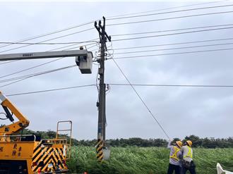 山陀兒襲雲林逾1.5萬戶停電 台電搶修尚有1600戶未復電