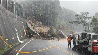 山陀兒颱風挾豪雨 陽金公路坍方搶修盼中午搶通