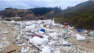 山陀兒把海上垃圾吹上岸 金門美麗海灘不見了