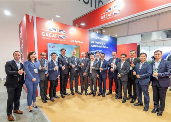 英国国家馆今日在台湾国际风力能源展开幕。（英国驻台办事处提供）