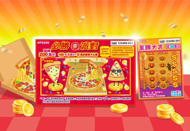 刮刮乐「必胜派对」、「万胜大吉」新品上市。图／台湾彩券公司提供