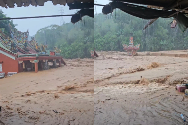 金山4日出現淹水的情況。（圖／threads@a177301授權提供）