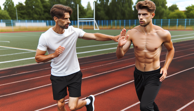 台南一名张姓男子，在体育场看见一名男子甲独自跑步，藉口纠正跑姿为由，趁机抚摸甲男胸部。（示意图、与本案无关／AI生成）