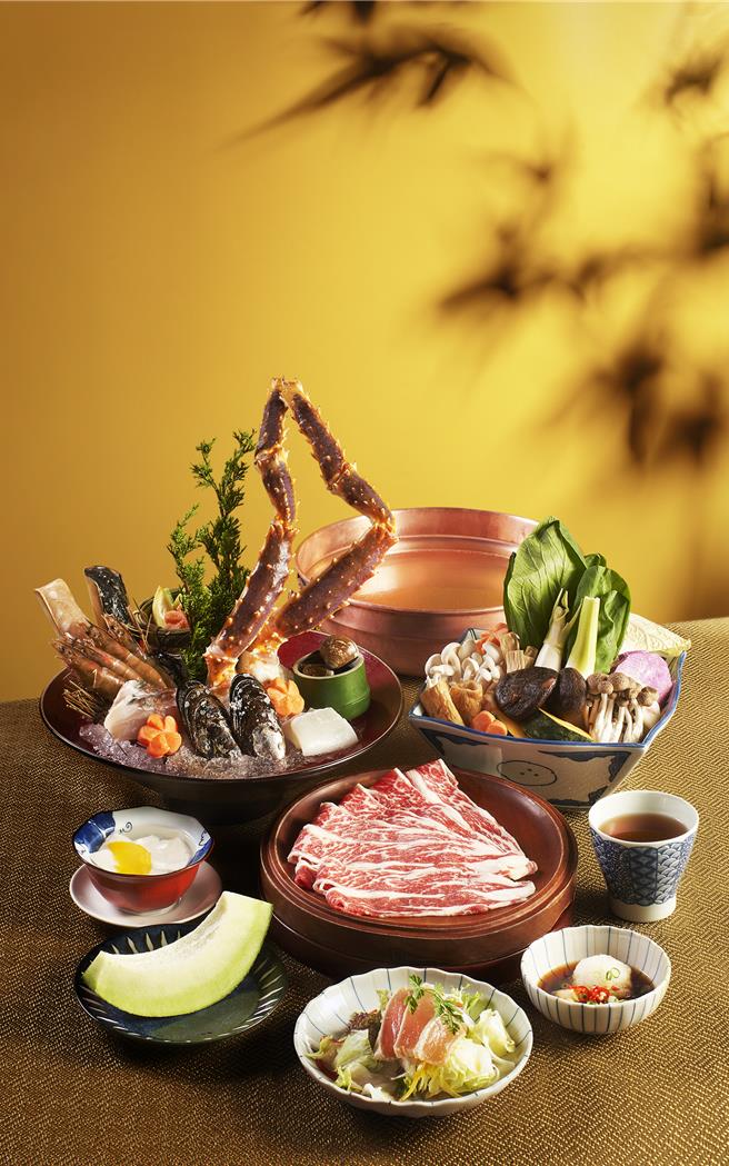 欣葉SHABUSHABU北海道鱈場蟹雙人鍋肴。（欣葉日本料理提供）