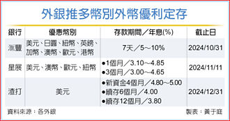 外幣配置掀熱潮 外銀強打多幣別優利定存