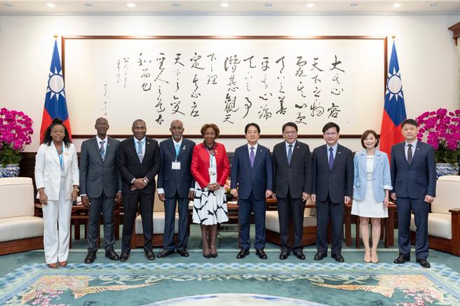 賴清德接見聖露西亞訪團。(總統府提供)