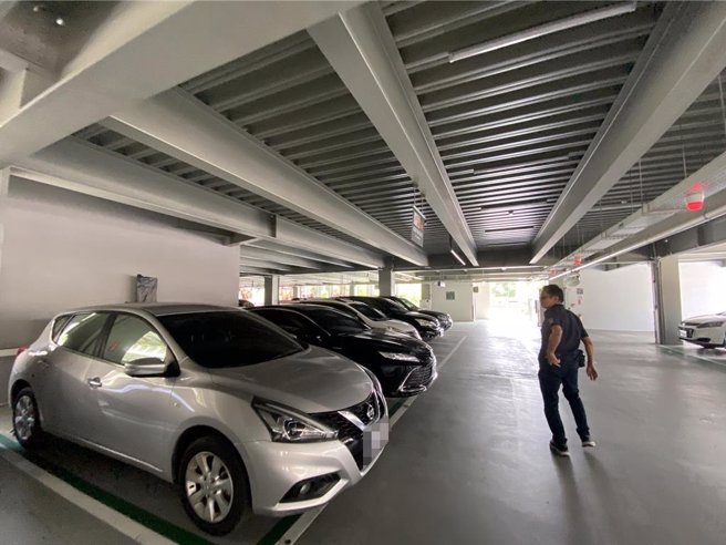 彰化火车站后站的扇形车库停车场于今年1月底启用。（孙英哲摄）