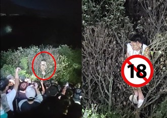 景點爆滿出不去！陸男「肚翻滾」竟上樹排解反成焦點