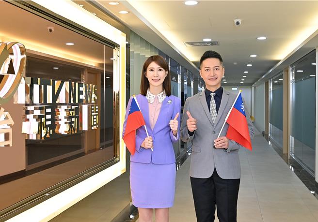 郭于中（右）、张寧联手转播大会，希望有好天气。（台视提供）