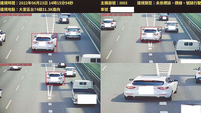 台中科技執法，全天候偵測違規車輛，闖紅燈、不停讓行人、任意變換車道或不依規定轉彎等全無所遁形。（台中市警察局提供／張妍溱台中傳真）