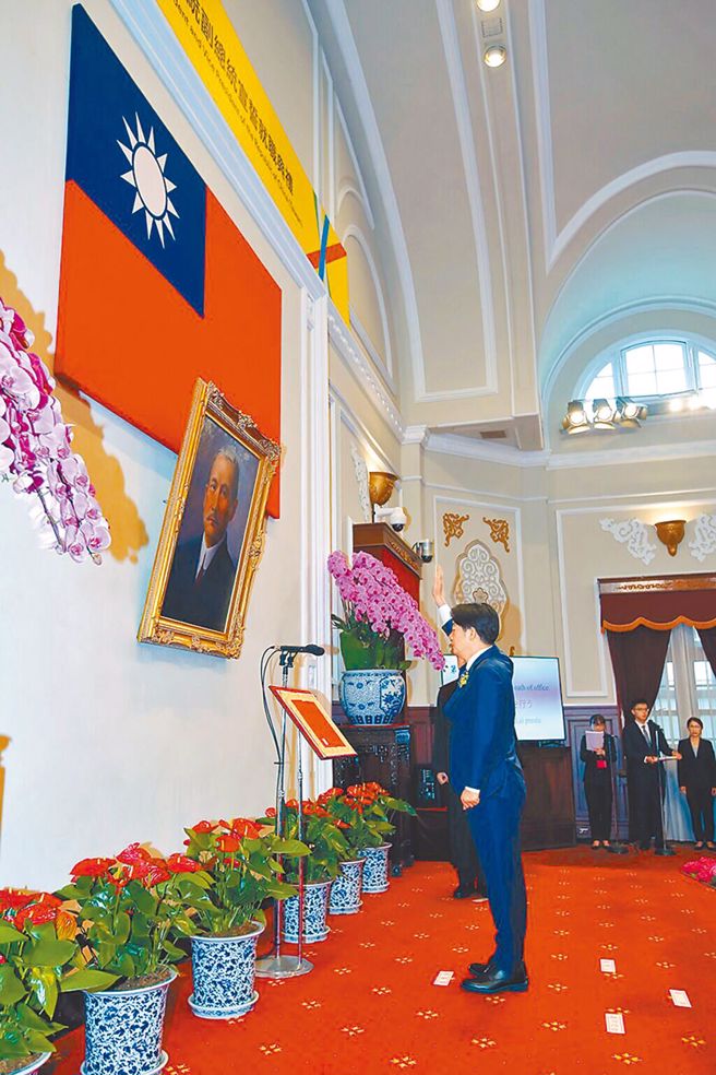 赖清德依照中华民国宪法宣誓就职总统。（图／台北市摄影记者联谊会提供）