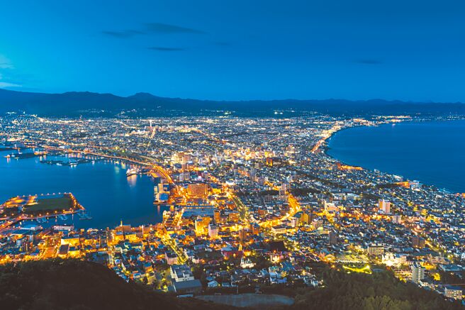 日本北海道函館的百萬夜景。（本報資料照片）