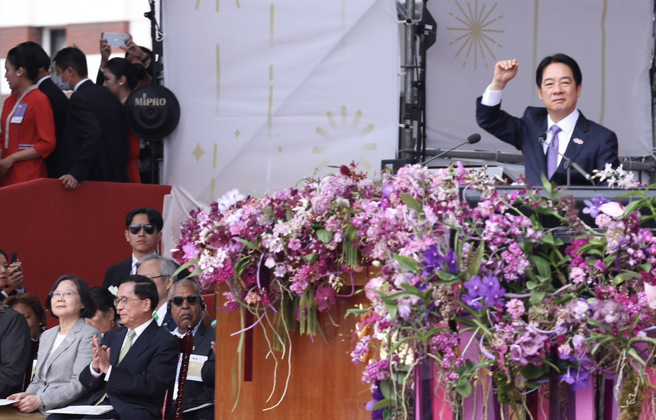 113年中華國慶10日舉行，賴清德總統（見圖）蒞臨會場致詞。（陳俊吉攝）