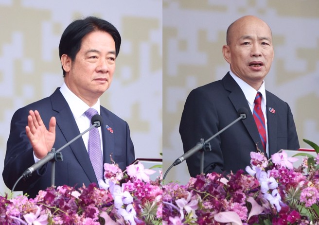 总统赖清德与立法院长韩国瑜出席国庆大会。（合成图／陈俊吉摄）