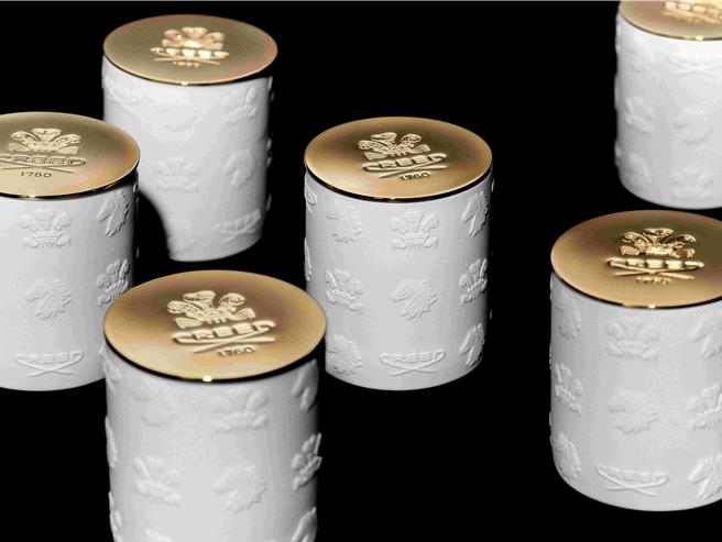 Creed居家香氛陶瓷蠟燭，提供五種香氛供選擇。（Creed提供／黃唯淯台北傳真）