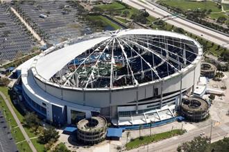 MLB》光芒球場屋頂被颶風掀了 「只剩鋼架」怵目驚心畫面曝光