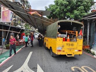 工程车擦撞宫庙棚架  北市妇人肩膀受伤