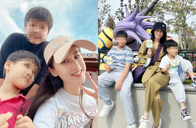 黄圣依的微博近来只有晒她和两个儿子的合照。（图／翻摄自黄圣依微博）