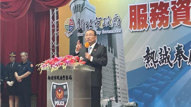 新北市長侯友宜提到詐欺犯罪率居高不下，需要仰賴中央地方攜手面對問題。（賀培晏攝）