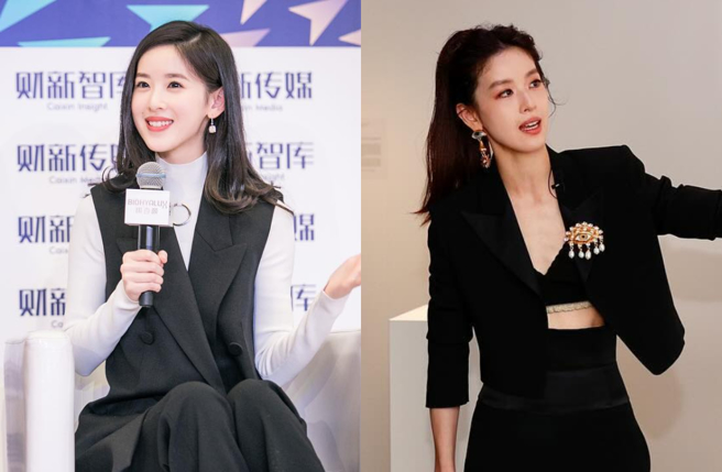 章泽天出席艺术展配戴独眼胸针遭疑加入光明会。（图／IG@zetianzzz）