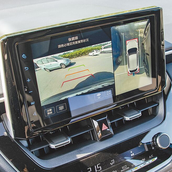 RCTA后方车侧警示系统相当实用，列为油电旗舰、油电GR-S车款标配。（陈大任摄）