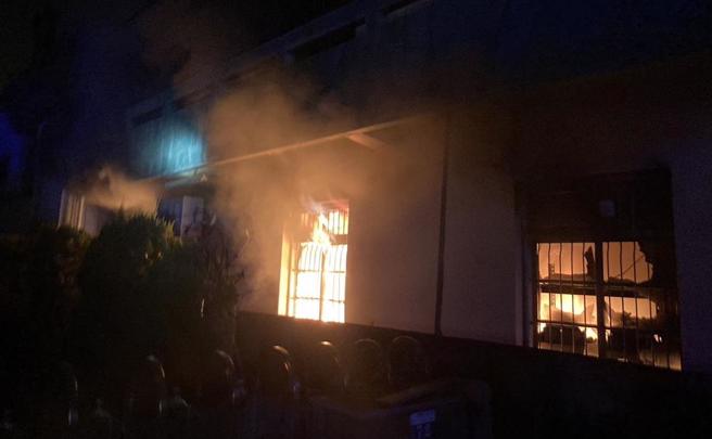 台中丰原区工厂发生火警。（民眾提供／李京升台中传真）