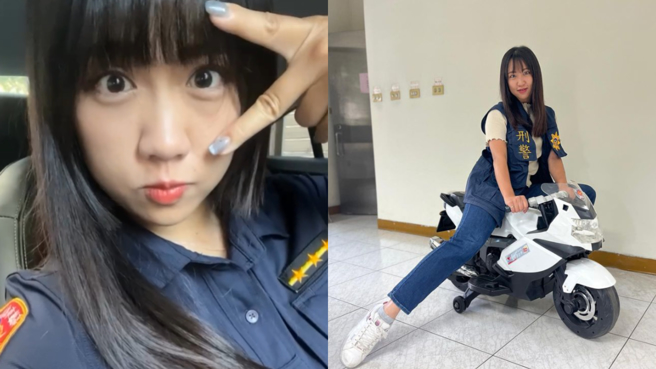 有飞天小女警外号的网红蔡玉贝，日前考上侦查佐被分发到高市刑大科侦队效力。（翻摄自蔡玉贝IG）