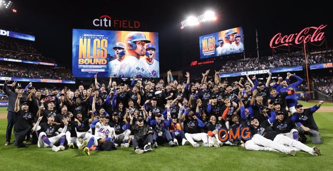 大都會慶祝晉級國聯冠軍戰。（美聯社資料照）