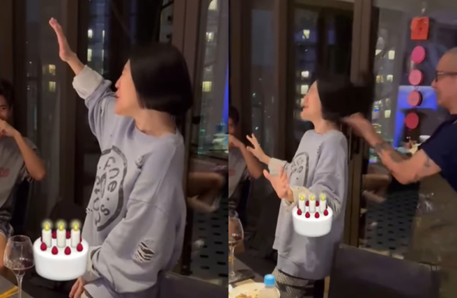 小S天籁献唱生日快乐歌，惊喜同框姐夫具俊晔。（图／IG@elephantdee）
