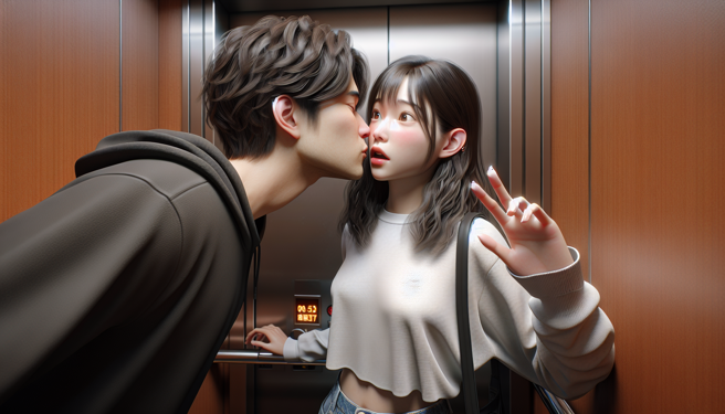 張男竟在A女搭電梯返家時尾隨，並在電梯處無人且為監視器死角之際，強行擁抱A女，甚至強吻她。（示意圖、與本案無關／AI生成）