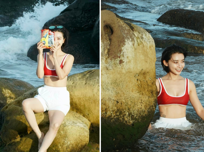 吴婉君昨（12）日在脸书晒出自己在海边拍摄的美照。（图／翻摄自吴婉君脸书）