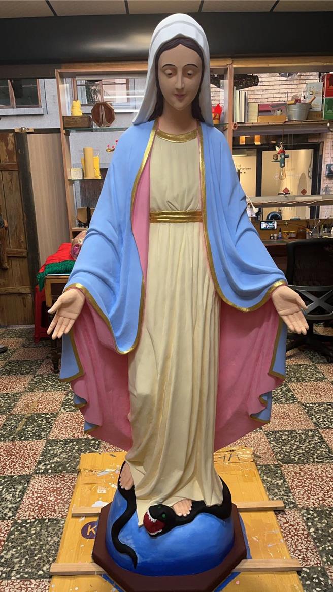 东门路天主堂将出动圣母玛利亚态像参加26、27日的万神节活动。（赤嵌朋派商圈提供／程炳璋台南传真）