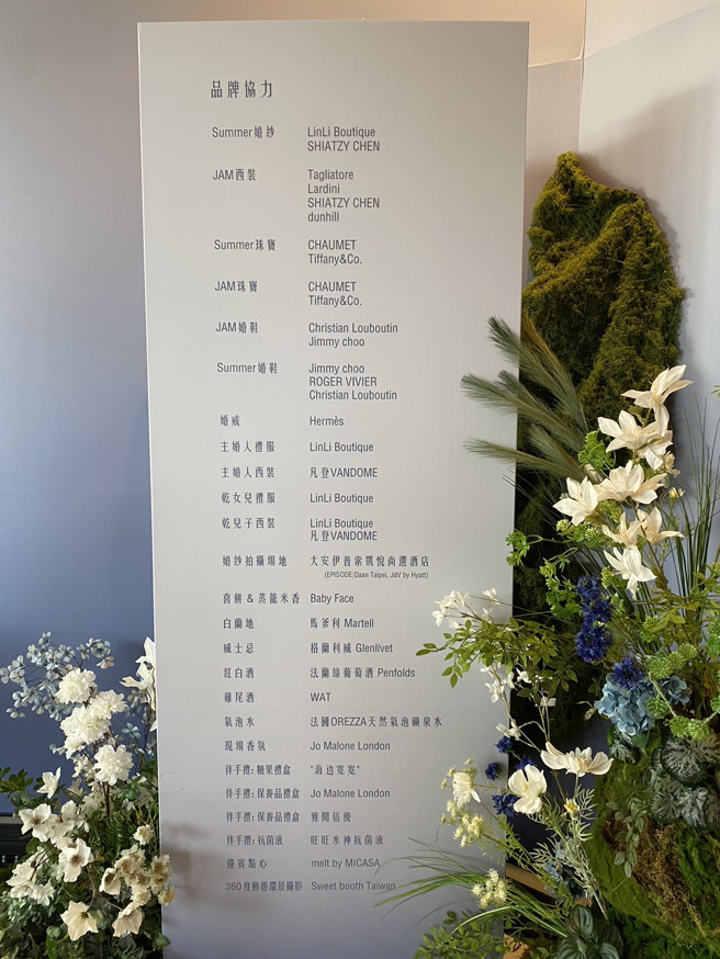 萧敬腾婚礼伴手礼清单。（图／许雅淳摄）