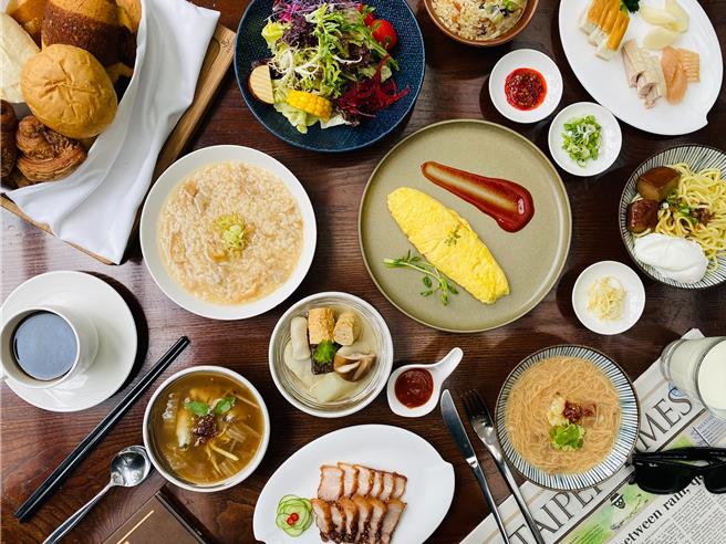 台北花园大酒店飨聚厨房提供艋舺在地特色早餐。（天成饭店集团提供）