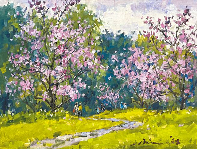 潘蓬彬，油彩畫布，《春遊》，6F，2023年。（樹瓦藝術提供）