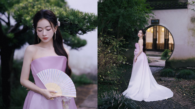 吴谨言闪婚遭疑「带球嫁」，婚后身材备受瞩目。（图／欢娱影视微博）