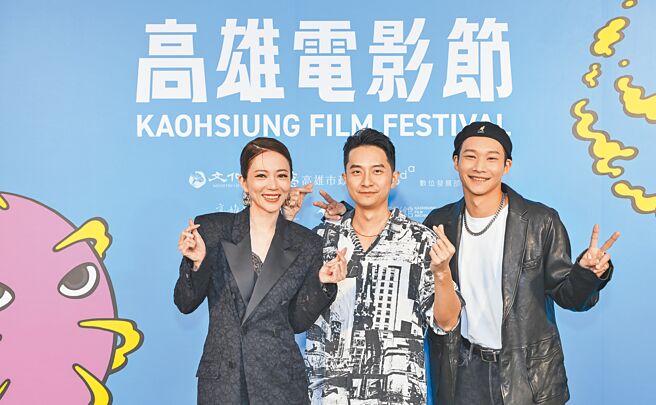 高宇蓁（左起）、邱新达、黄冠智13日现身高雄电影节宣传新片。（雄影提供）