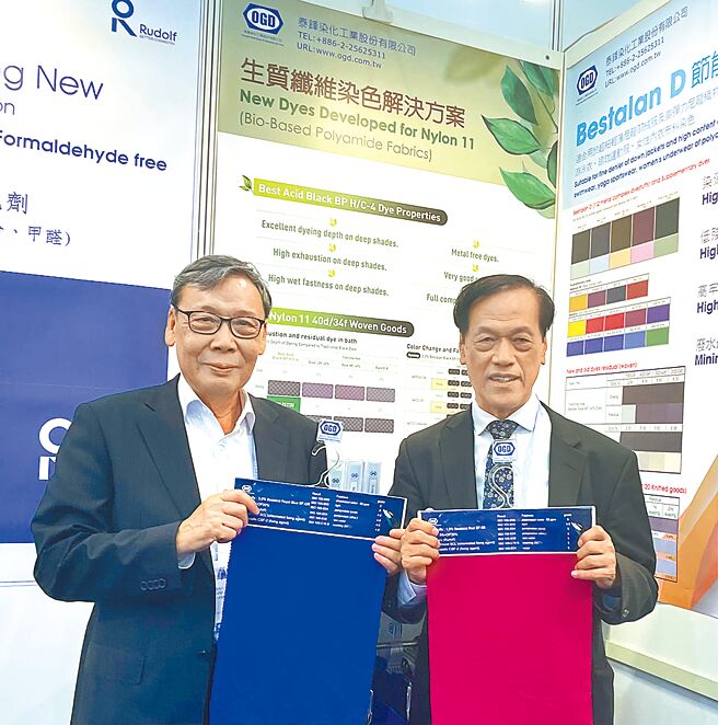 泰鋒染化董事長邱灯松（左）與總監楊清道（右）大力推動綠色轉型及淨零減碳解方。圖／李水蓮