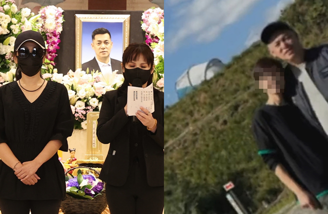 汪建民告别式上不见女友Joan（右图左）现身。（图／中时资料照；翻摄自抖音）