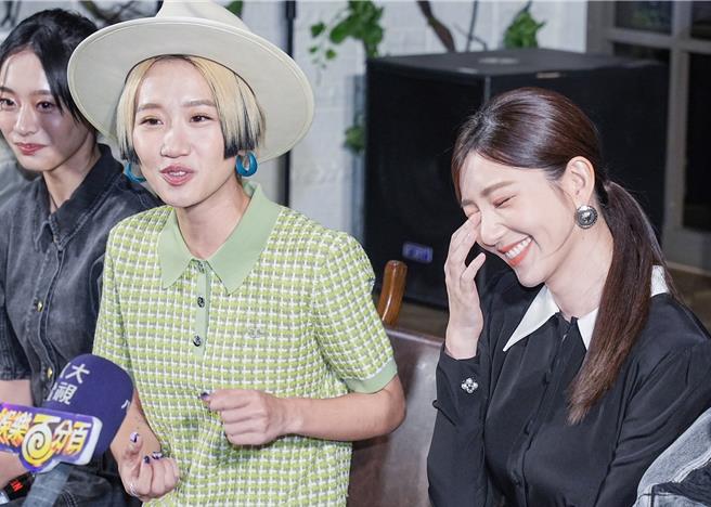 Lulu黃路梓茵入圍最具潛力新人獎，15日晚間和郭雪芙等人一起受訪。（羅永銘攝）