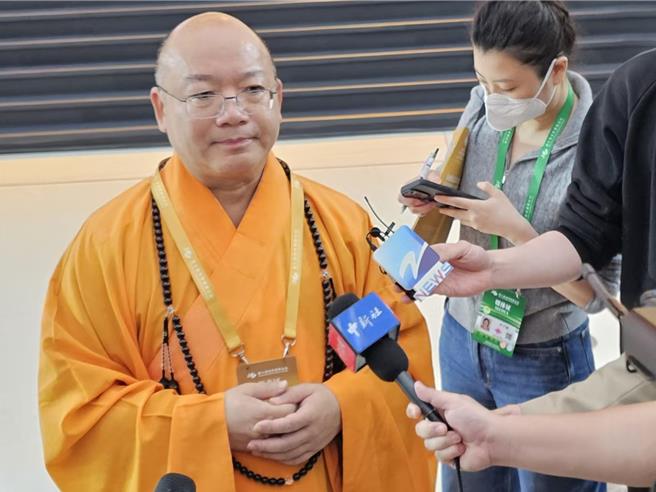 兩岸關係緊張，佛光山住持心保法師盼：宗教交流帶動和諧氣氛。（藍孝威攝）