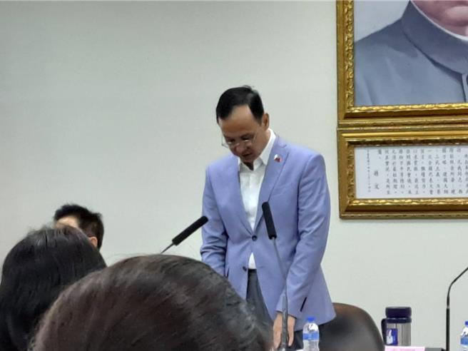 国民党主席朱立伦今在中常会上发表谈话。（张薷摄）