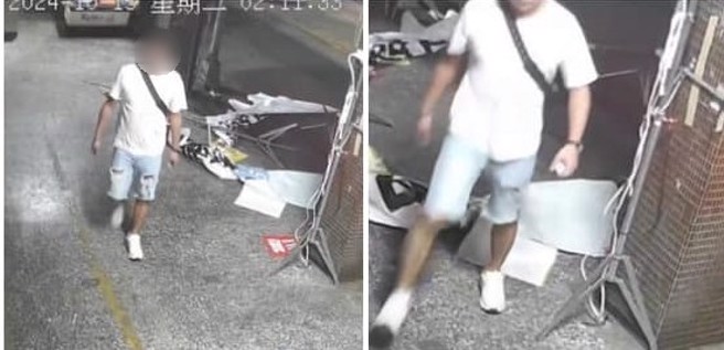 店家監視器有拍到怪男並報警處理。（翻攝畫面）