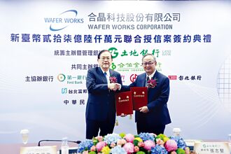 響應投資台灣 土銀主辦合晶科技聯貸案