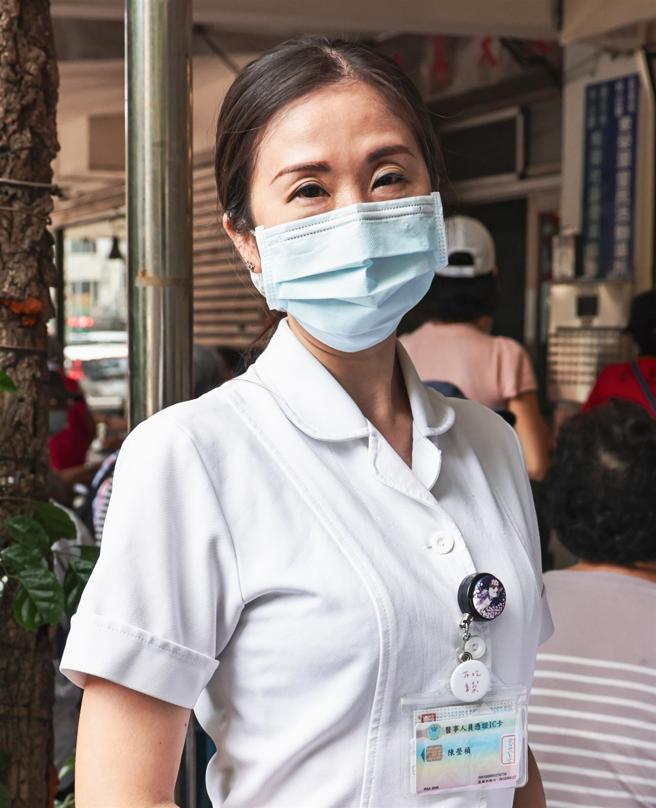 三軍總醫院松山分院護理師陳瑩禎。（記者謝承宏攝）