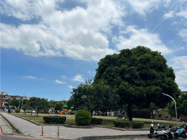 該土地位處新竹市都市計畫區十字路口黃金三角窗，緊臨千坪大公園，土地價值極高。（新竹市稅務局提供／陳育賢新竹傳真）